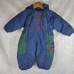 Rare VTG STARTER Winter Puffer One Piece Snow Suit 90s Toddler SZ 12M